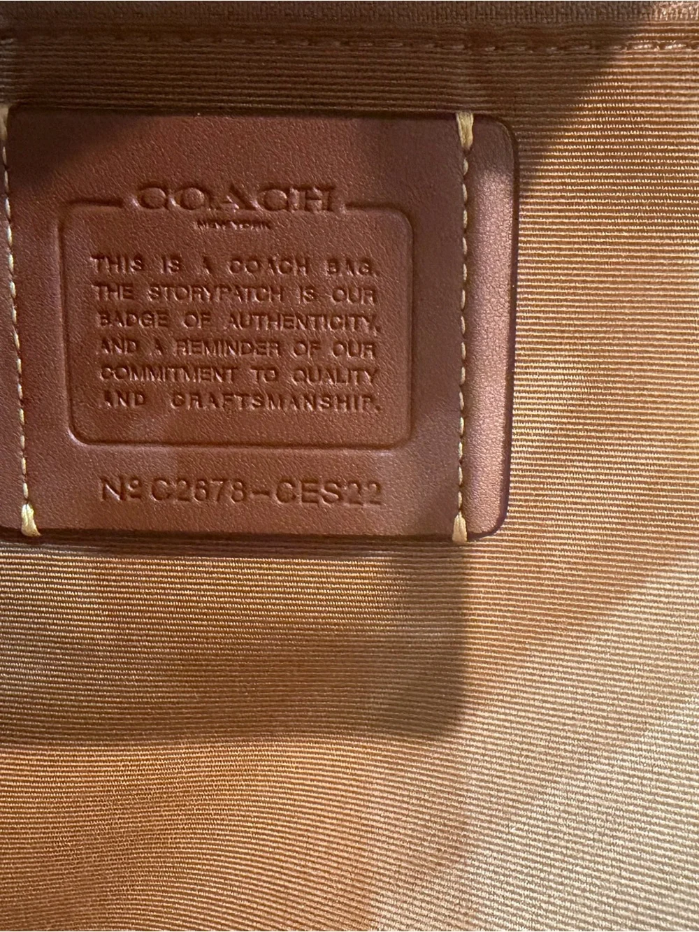 Coach Straw Woven Tote Brown & Tan w/ Leather Double Handles Snap, Lined, Charm
